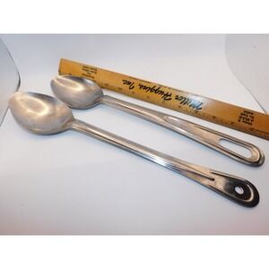 Lot of 2 Commerical Stainless Steel Serving Spoons 1 Halco 1 Vollrath